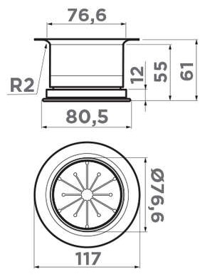 Сменная горловина Nagare Omoikiri NA-04 AB022 4956727 для измельчителя, античная латунь